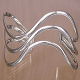 Three Big Waves Silver Cuff