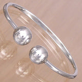 Twin Spheres Silver Cuff