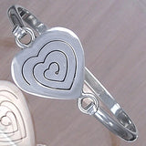 Chunky Heart Silver Bangle