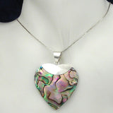Abalone and Silver Heart Pendant with Necklace Chain