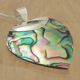 Abalone and Silver Heart Pendant with Necklace Chain