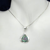 Silver Pendant with Abalone Pear with Necklace Chain