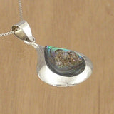 Silver Pendant with Abalone Pear with Necklace Chain