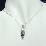 Silver Pendant with Five Amethyst Stones with Necklace Chain