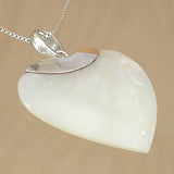 Silver Pendant with Mother Of Pearl Heart with Necklace Chain