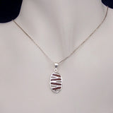 Silver Pendant with Wood Slats with Necklace Chain