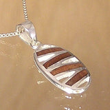 Silver Pendant with Wood Slats with Necklace Chain