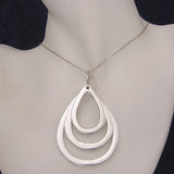 Pyramid Pears Silver Pendant with Necklace Chain