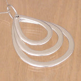 Pyramid Pears Silver Pendant with Necklace Chain