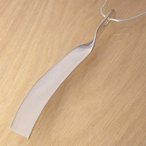 Long Curve Silver Pendant with Snake Chain Necklace