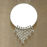 Disk and Chain Silver Pendant with Necklace Chain