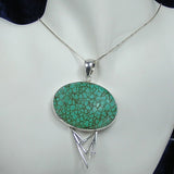 Fibonacci Designer Silver Pendant with Turquoise and Necklace Chain