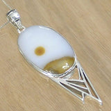 Fibonacci Designer Silver Pendant with Polka Dot Agate and Necklace Chain