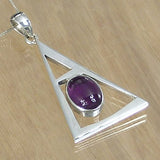 Fibonacci Designer Silver Pendant with Amethyst and Necklace Chain