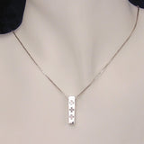 Plus Plus Plus Silver and Mother Of Pearl Pendant with Necklace Chain