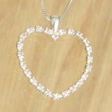 Silver Heart Pendant with Pink Cubic Zirconia with Necklace Chain