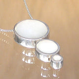 Three Circles Silver Pendant with Mother Of Pearl with Necklace Chain