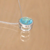 Silver Pendant with Blue Glass and Necklace Chain