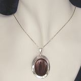 Silver Pendant with Carnelian and Necklace Chain