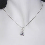 Silver Pendant with Amethyst Gemstone and Necklace Chain