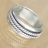 Silver Rope Spinner Ring