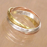 Three Colour Brass Copper And Silver Russian Wedding Ring